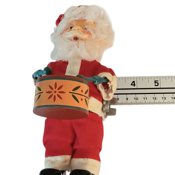 Vintage Wind Up Santa Claus Figurine Playing Drum Christmas Decor - Working - Picture 7 of 15